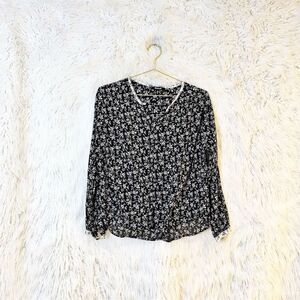 Madewell Women's Floral Print-Mix Meadow Shirt Black Size S
